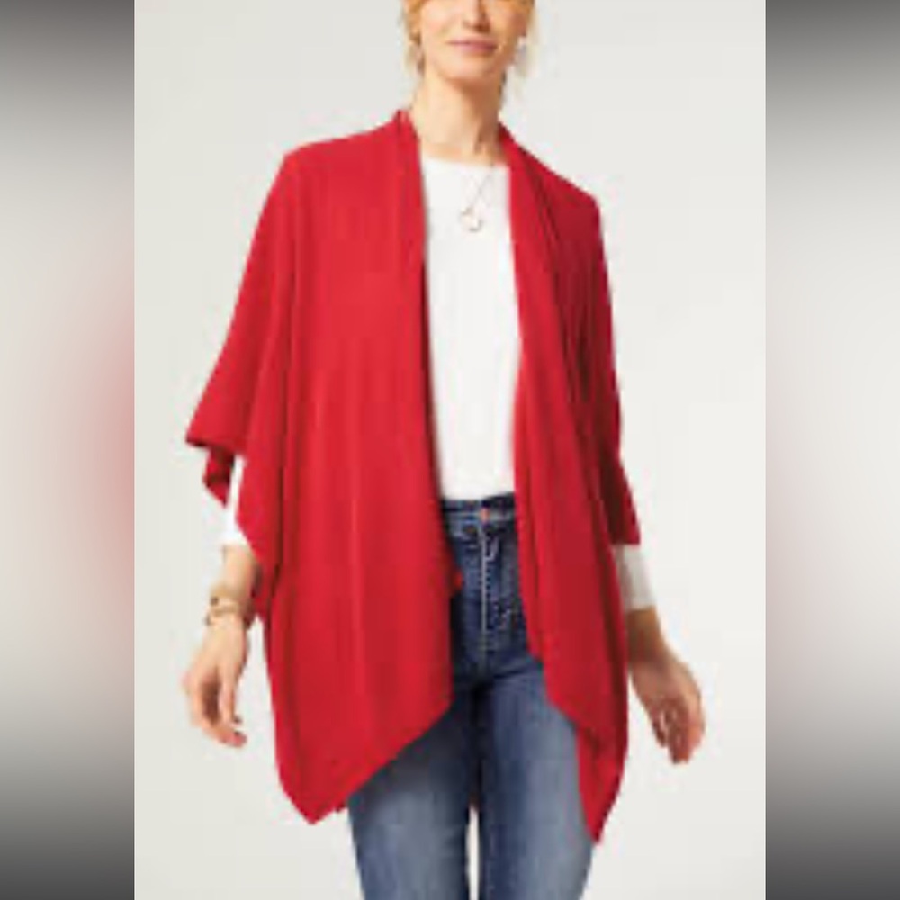 Ribbed Sweater Poncho OSFM